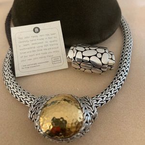 John Hardy Hammered Silver and Gold Pendant